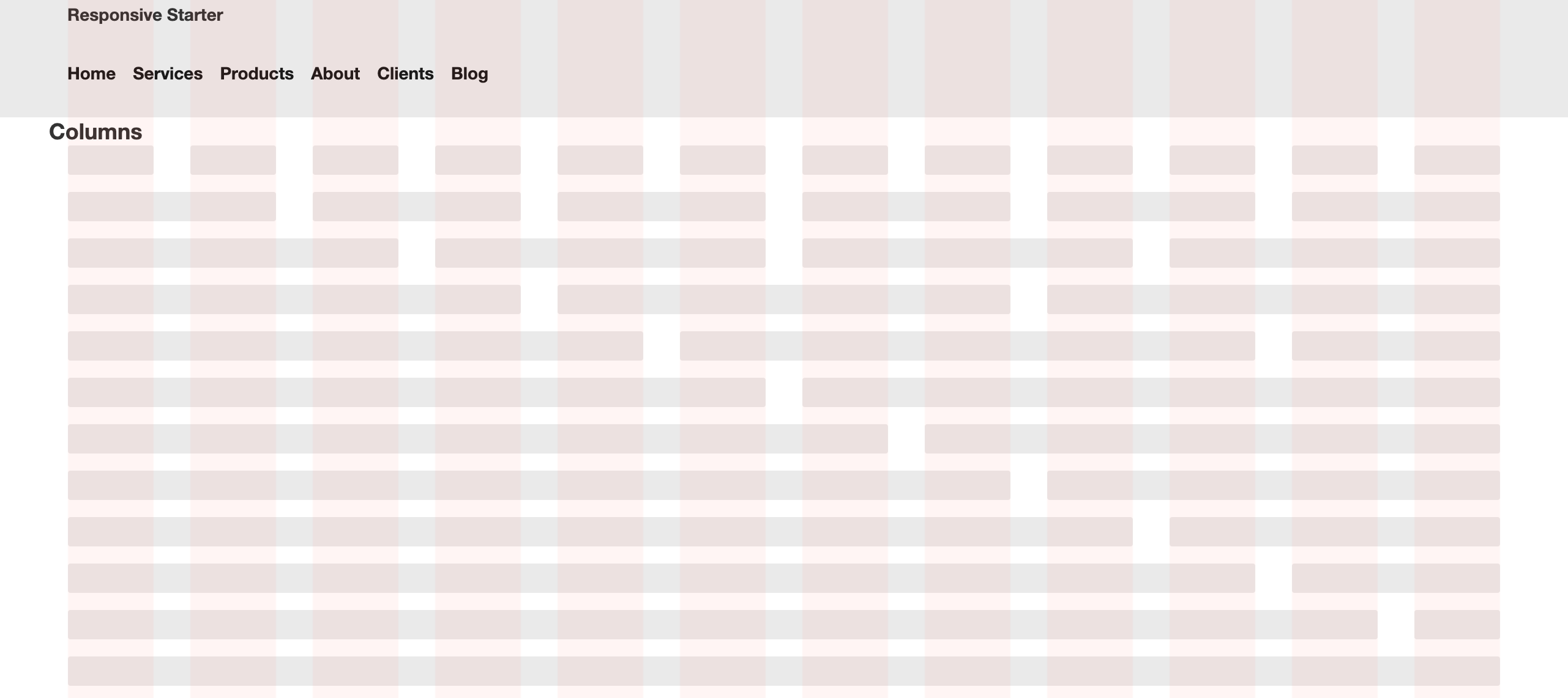 responsive CSS starter template grid
